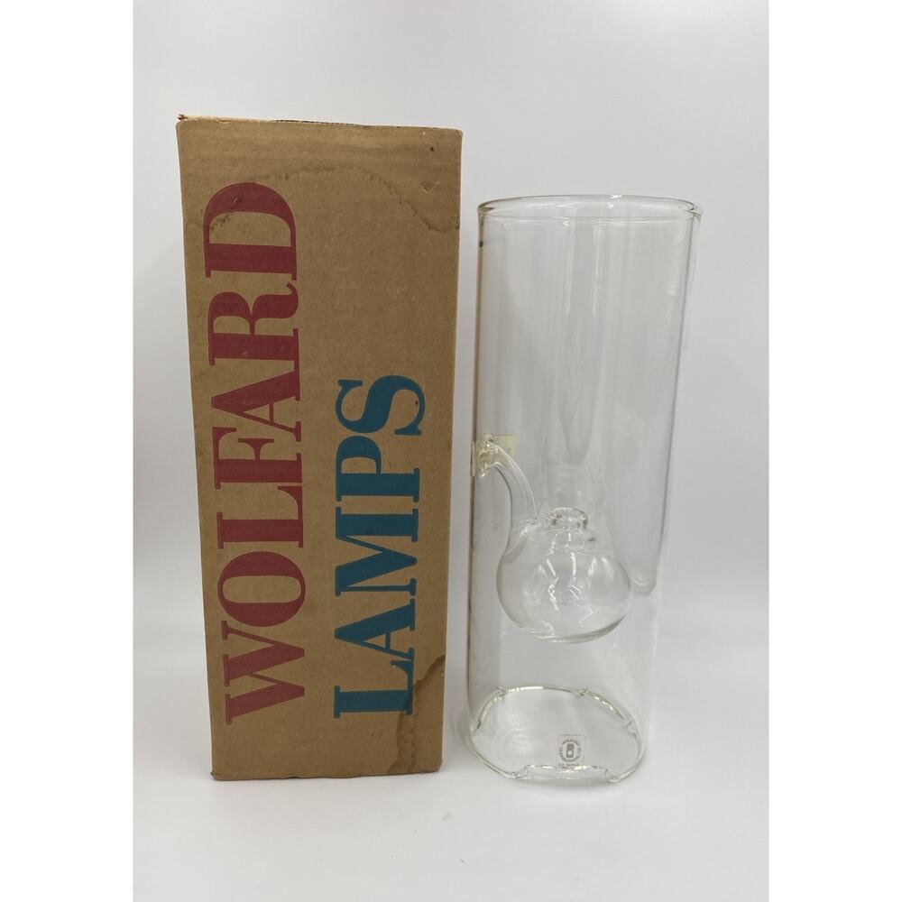 Vintage Wolfard Glass Blowing Company Hand Blown 12” Large Oil Lamp New In Box